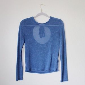 Blue Sheer Open Back Top